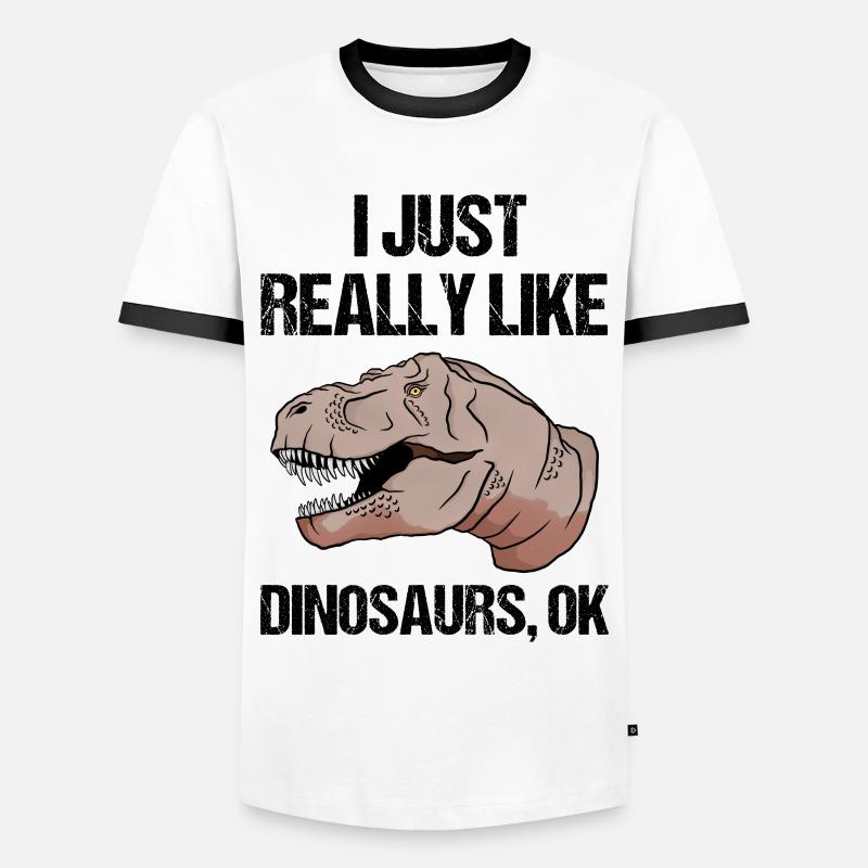 Einfach Dino-Liebe Geschenk - Männer Kontrast-T-Shirt - Weiß/Schwarz