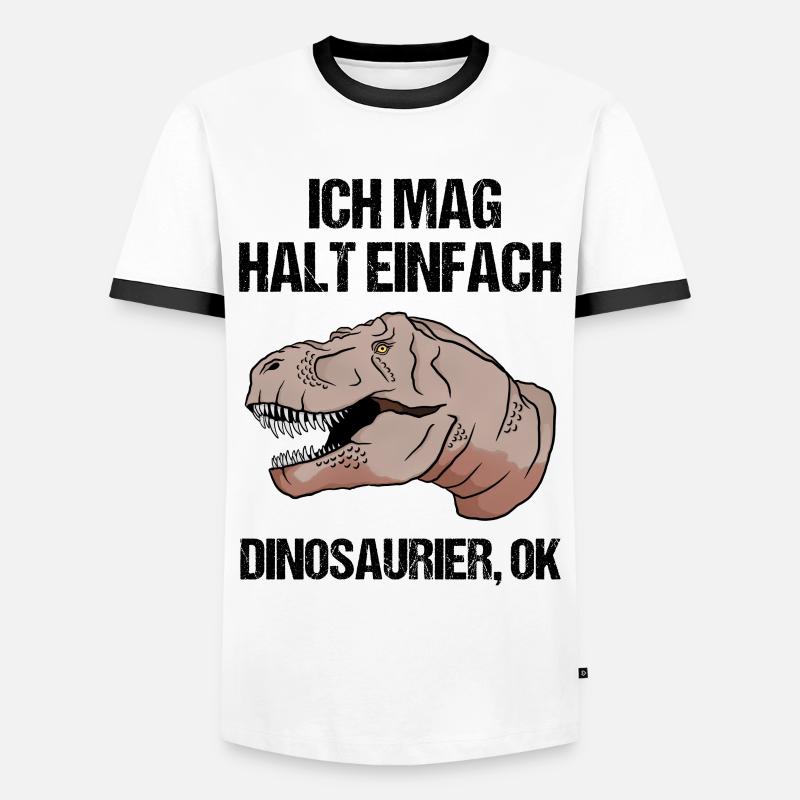 Easy Dino Love Gift - Men's Ringer Shirt - white/black