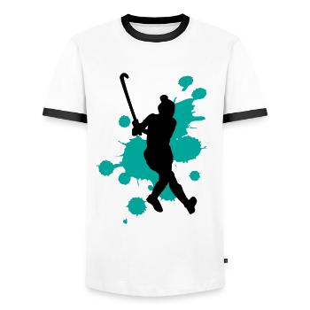 Creative Paint Splashes Art Explosion - Men's Ringer Shirt - white/black - Front - AI Model Female 172 light (172cm) & AI Model Male 178 dark (178cm)