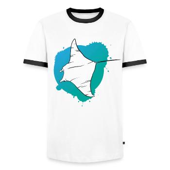 Rochen im Riff Ozeanischer Geist Geschenk - Männer Kontrast-T-Shirt - Weiß/Schwarz - Vorne - AI Model Female 172 light (172cm) & AI Model Male 178 dark (178cm)