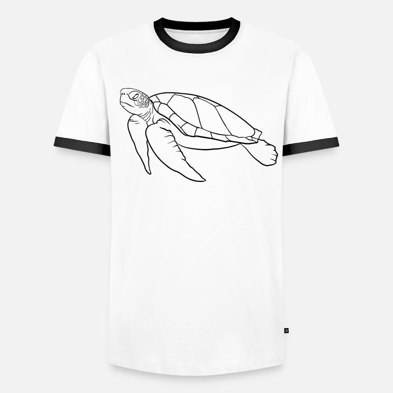 Silent Ocean Walker Turtle - Men's Ringer Shirt - white/black