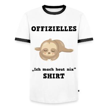 Faultier Auszeit Nichtstun Relax Geschenk - Männer Kontrast-T-Shirt - Weiß/Schwarz - Vorne - AI Model Female 172 light (172cm) & AI Model Male 178 dark (178cm)