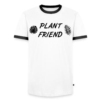Plant Friend Green Heart for Botany - Men's Ringer Shirt - white/black - Front - AI Model Female 172 light (172cm) & AI Model Male 178 dark (178cm)