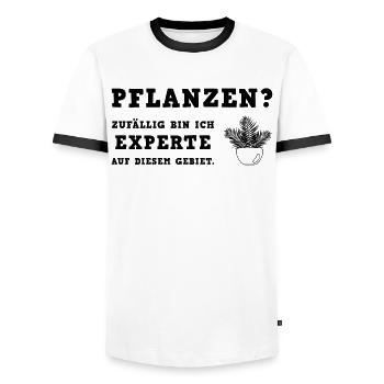 Pflanzenexperte mit Leidenschaft Motiv - Männer Kontrast-T-Shirt - Weiß/Schwarz - Vorne - AI Model Female 172 light (172cm) & AI Model Male 178 dark (178cm)
