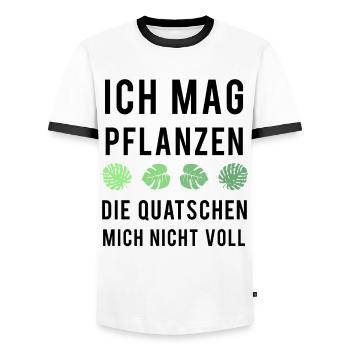 Pflanzenfreund Leises Grün - Männer Kontrast-T-Shirt - Weiß/Schwarz - Vorne - AI Model Female 172 light (172cm) & AI Model Male 178 dark (178cm)