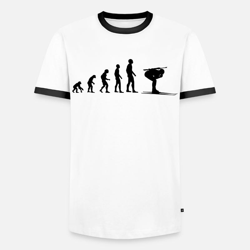 Athlète de biathlon Evolution - T-shirt contrasté Homme - blanc/noir