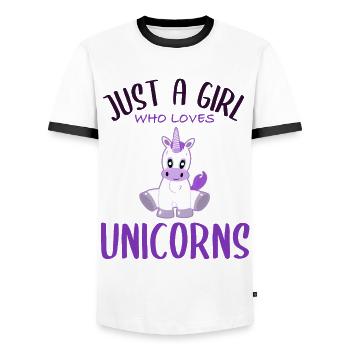 Girl Loves Unicorns - Sweet Wizarding World - Men's Ringer Shirt - white/black - Front - AI Model Female 172 light (172cm) & AI Model Male 178 dark (178cm)