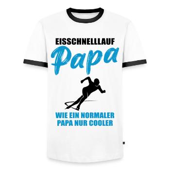 Eisschnelllauf Papa Cool Geschenk - Männer Kontrast-T-Shirt - Weiß/Schwarz - Vorne - AI Model Female 172 light (172cm) & AI Model Male 178 dark (178cm)