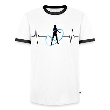 Cœur de la gymnastique - Orchestre et rythme - T-shirt contrasté Homme - blanc/noir - Devant - AI Model Female 172 light (172cm) & AI Model Male 178 dark (178cm)