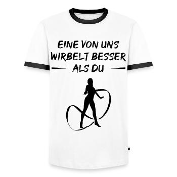 Swirl Art - Better Than The Rest - Men's Ringer Shirt - white/black - Front - AI Model Female 172 light (172cm) & AI Model Male 178 dark (178cm)