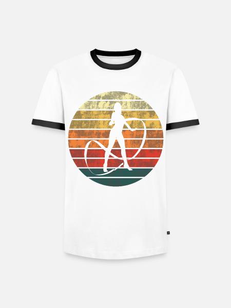 Gymnastics Silhouette Sunset - Men's Ringer Shirt - white/black