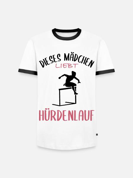 Hürdenlauf-Liebe - Mädchenpower - Männer Kontrast-T-Shirt - Weiß/Schwarz