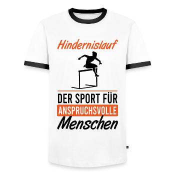 Elite Obstacle Course - Only for the Best - Men's Ringer Shirt - white/black - Front - AI Model Female 172 light (172cm) & AI Model Male 178 dark (178cm)