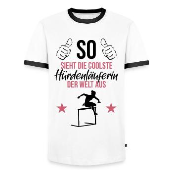 World's best hurdler - Men's Ringer Shirt - white/black - Front - AI Model Female 172 light (172cm) & AI Model Male 178 dark (178cm)