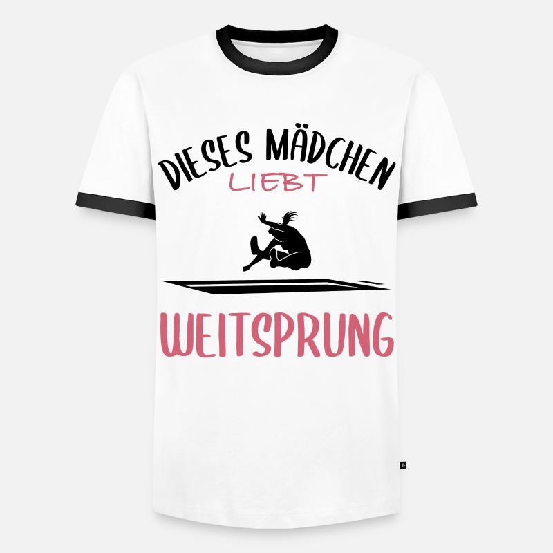 Weitsprung-Liebe - Männer Kontrast-T-Shirt - Weiß/Schwarz