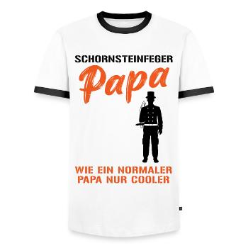 Le papa ramoneur le plus cool - T-shirt contrasté Homme - blanc/noir - Devant - AI Model Female 172 light (172cm) & AI Model Male 178 dark (178cm)