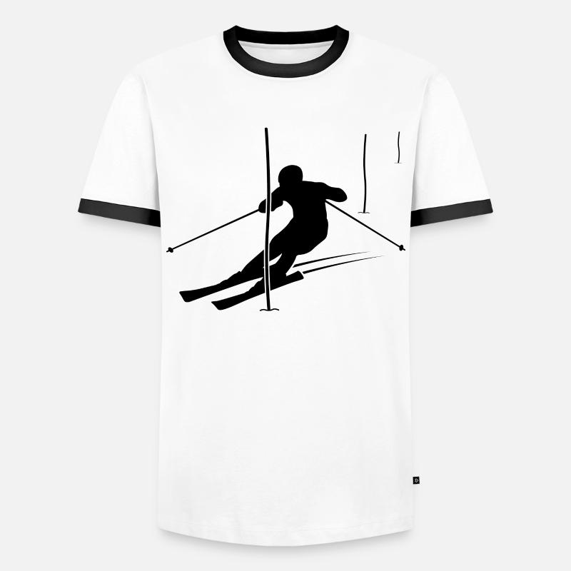 Slalom Champion Gift - Men's Ringer Shirt - white/black