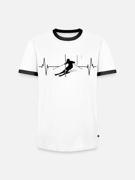 Pulsating piste action gift - Men's Ringer Shirt - white/black