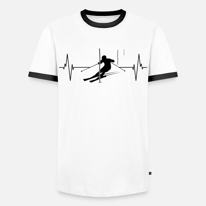 Pulsating piste action gift - Men's Ringer Shirt - white/black