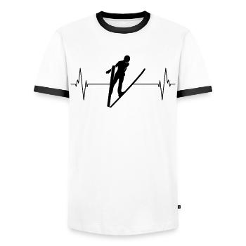 Pulse of the ski jumpers - Men's Ringer Shirt - white/black - Front - AI Model Female 172 light (172cm) & AI Model Male 178 dark (178cm)
