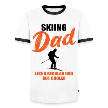Gift for the cool ski dad - Men's Ringer Shirt - white/black - Front - AI Model Female 172 light (172cm) & AI Model Male 178 dark (178cm)