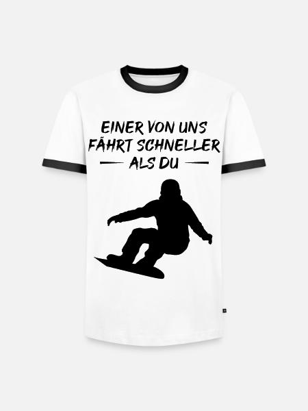 Fast Boarder - Gift - Men's Ringer Shirt - white/black