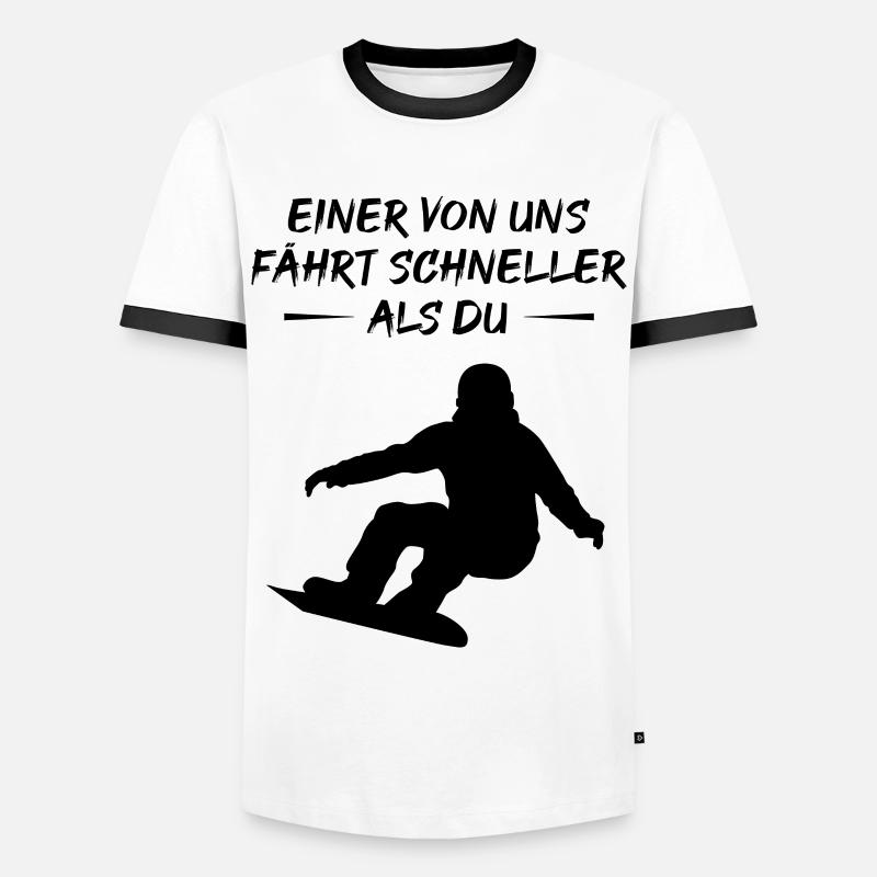Fast Boarder - Gift - Men's Ringer Shirt - white/black