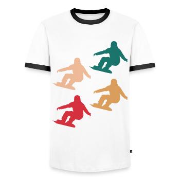 Colourful mix of slopes - gift - Men's Ringer Shirt - white/black - Front - AI Model Female 172 light (172cm) & AI Model Male 178 dark (178cm)