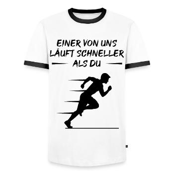 Défi Sprinter rapide - T-shirt contrasté Homme - blanc/noir - Devant - AI Model Female 172 light (172cm) & AI Model Male 178 dark (178cm)