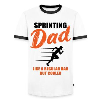 Cool Sprinter Dad Fast Lane - Men's Ringer Shirt - white/black - Front - AI Model Female 172 light (172cm) & AI Model Male 178 dark (178cm)
