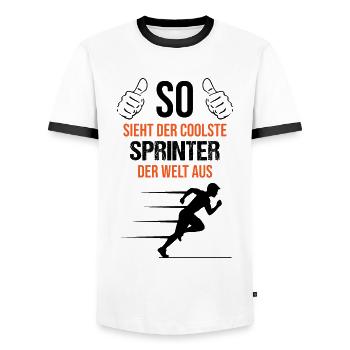 Sprinter Elite Sport d’Endurance - T-shirt contrasté Homme - blanc/noir - Devant - AI Model Female 172 light (172cm) & AI Model Male 178 dark (178cm)