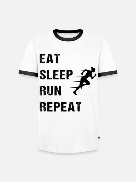 Runner's Mantra - Pure Discipline - Men's Ringer Shirt - white/black