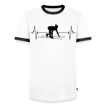 Sprint-Herzschlag für Sie - Männer Kontrast-T-Shirt - Weiß/Schwarz - Vorne - AI Model Female 172 light (172cm) & AI Model Male 178 dark (178cm)