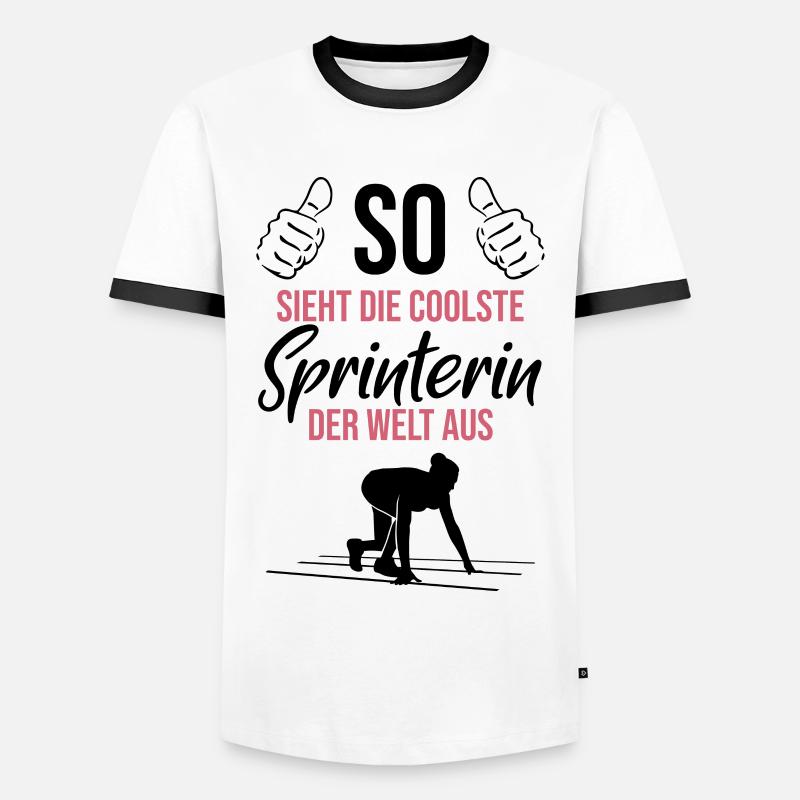 Die coolste Sprinterin der Welt - Männer Kontrast-T-Shirt - Weiß/Schwarz