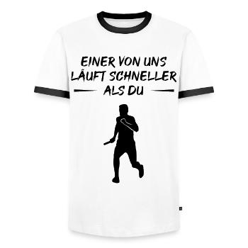 Fast Runner Challenge - Men's Ringer Shirt - white/black - Front - AI Model Female 172 light (172cm) & AI Model Male 178 dark (178cm)
