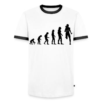 Elegance in Running - Relay Runner Power - Men's Ringer Shirt - white/black - Front - AI Model Female 172 light (172cm) & AI Model Male 178 dark (178cm)