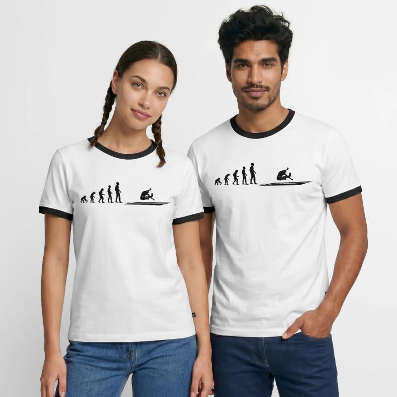 Evolution Weitsprung Athlet - Geschenk Männer Kontrast-T-Shirt