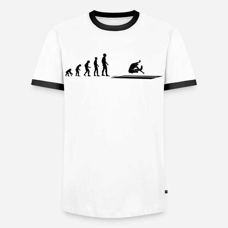 Evolution Weitsprung Athlet - Geschenk - Männer Kontrast-T-Shirt - Weiß/Schwarz