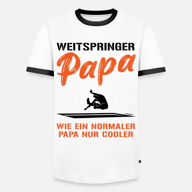 Coolster Weitsprung Papa - Geschenk - Männer Kontrast-T-Shirt - Weiß/Schwarz