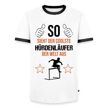 Le meilleur coureur de haies du monde Pure Coolness - Cadeau - T-shirt contrasté Homme - blanc/noir - Devant - AI Model Female 172 light (172cm) & AI Model Male 178 dark (178cm)