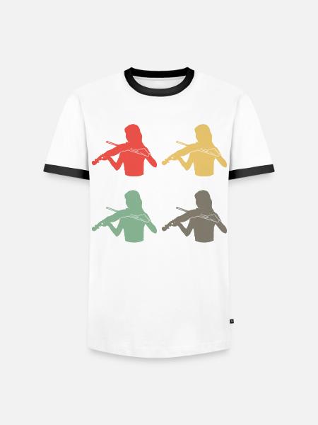Bunte Geigerinnen Ensemble Harmonie - Männer Kontrast-T-Shirt - Weiß/Schwarz
