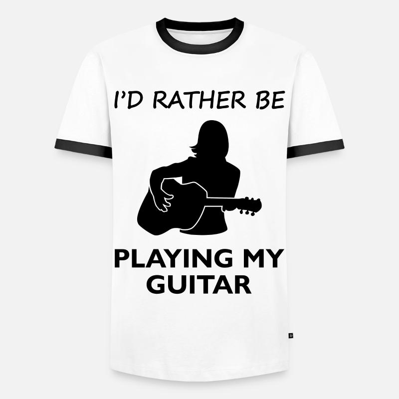Rather Guitar Playing - Gift Choice - Men's Ringer Shirt - white/black
