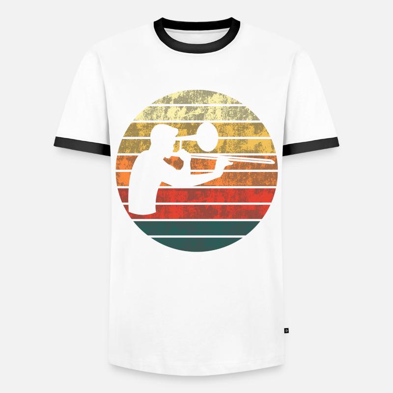 Posaune Sunset Melodie Jazz Geschenk - Männer Kontrast-T-Shirt - Weiß/Schwarz