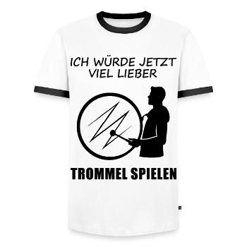 Cher tambours vœux pieux pensée cadeau - T-shirt contrasté Homme - blanc/noir - Devant - AI Model Female 172 light (172cm) & AI Model Male 178 dark (178cm)
