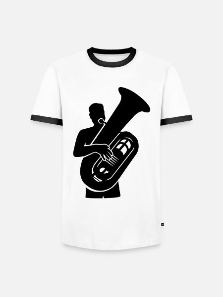 Tuba Virtuoso – Tiefklang Meister - Männer Kontrast-T-Shirt - Weiß/Schwarz