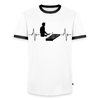 Heartbeat Xylophone Virtuosity - Men's Ringer Shirt - white/black - Front - AI Model Female 172 light (172cm) & AI Model Male 178 dark (178cm)