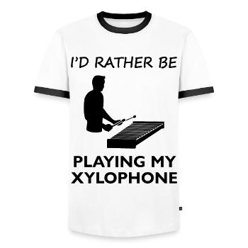 Xylophon Leidenschaft Musiker Statement - Männer Kontrast-T-Shirt - Weiß/Schwarz - Vorne - AI Model Female 172 light (172cm) & AI Model Male 178 dark (178cm)