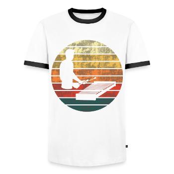 Abendklang Xylophonist Silhouette Geschenk - Männer Kontrast-T-Shirt - Weiß/Schwarz - Vorne - AI Model Female 172 light (172cm) & AI Model Male 178 dark (178cm)
