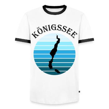 Königssee Kreisblick - Ruhe & Weite - Männer Kontrast-T-Shirt - Weiß/Schwarz - Vorne - AI Model Female 172 light (172cm) & AI Model Male 178 dark (178cm)