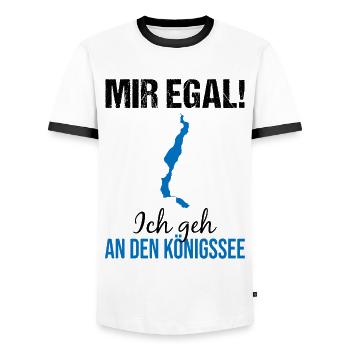 Königssee-Entscheidung - Einfach machen! - Männer Kontrast-T-Shirt - Weiß/Schwarz - Vorne - AI Model Female 172 light (172cm) & AI Model Male 178 dark (178cm)